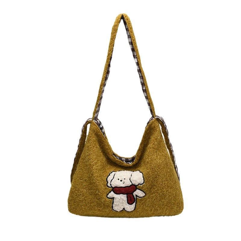 New winter style, fresh, cute, casual, fashionable and simple single-shoulder bag, large-capacity student commuting tote bag Item Picture