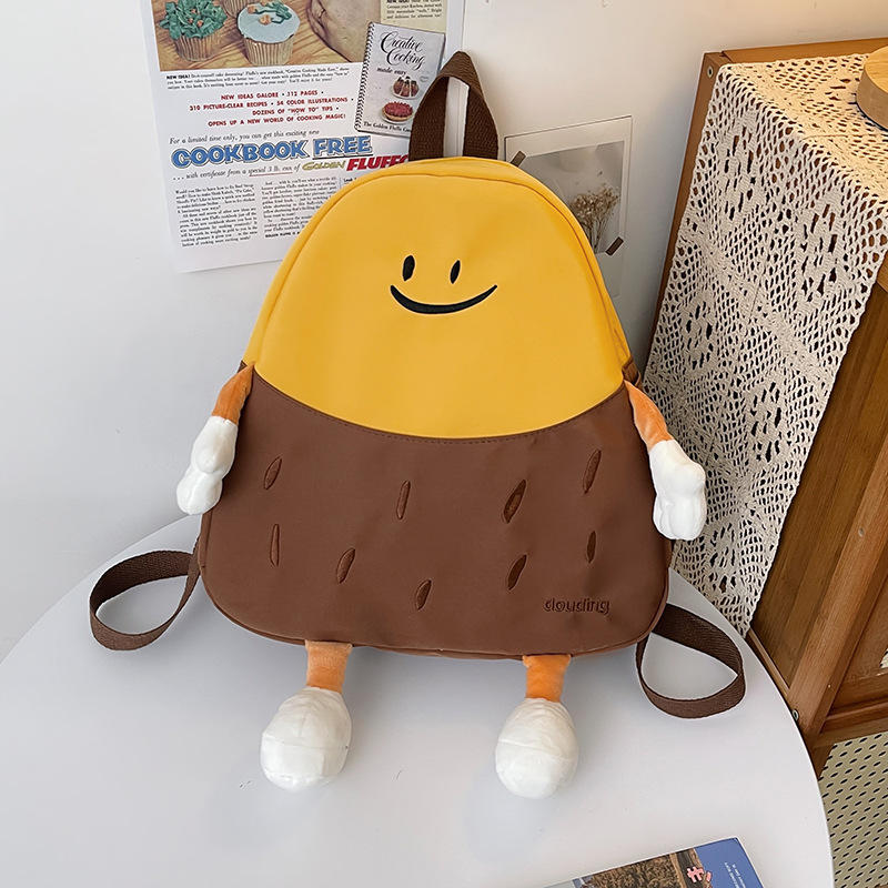 Cute little potato backpack, cartoon large-capacity schoolbag, children's bag, college student travel, forest-style and Japanese-style small backpack full figure