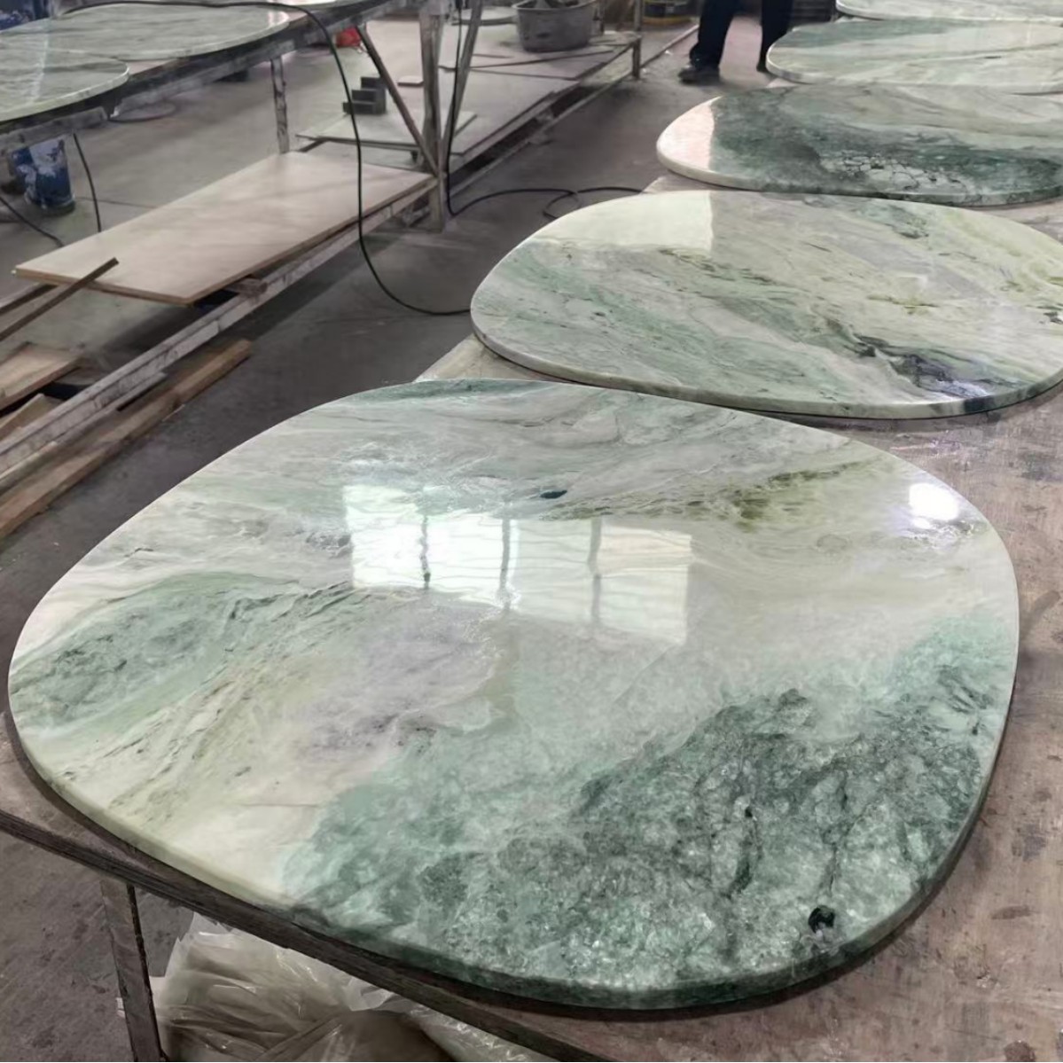 Shangri-la Jade Marble coffee table for living room, light luxury, small apartment, side table, Italian high-end style, small coffee table Specification drawing