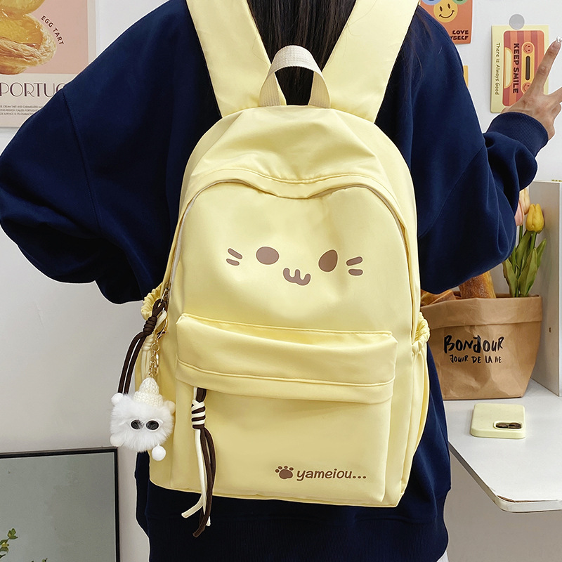 The new ins fresh, cute and versatile student schoolbag, large-capacity student casual backpack and backpack for girls details Picture