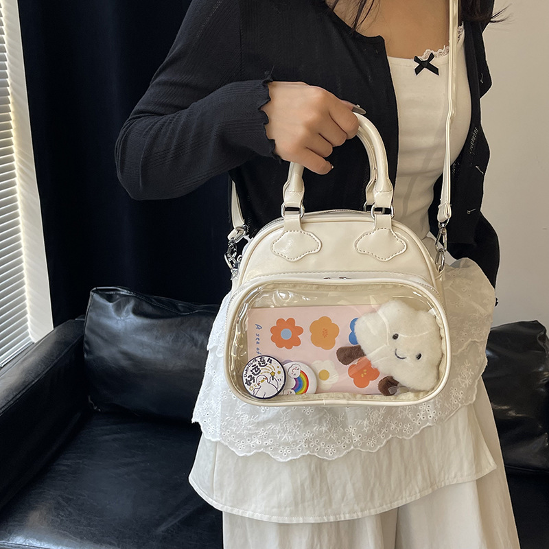 Trendy transparent hand-held underarm bag for women 2025 new style, fashionable large-capacity single-shoulder bag, versatile and simple crossbody bag Specification drawing