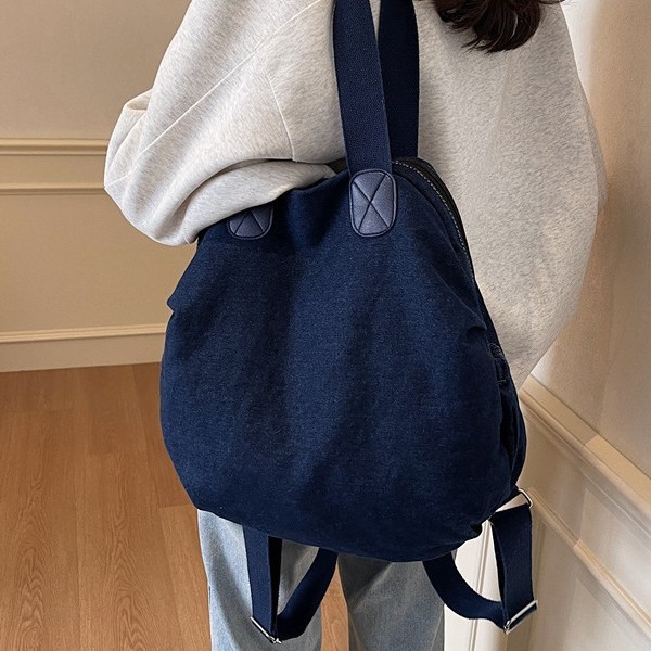 New autumn and winter single-shoulder bag with large capacity, fashionable denim, casual, multi-functional and laid-back style, versatile backpack details Picture