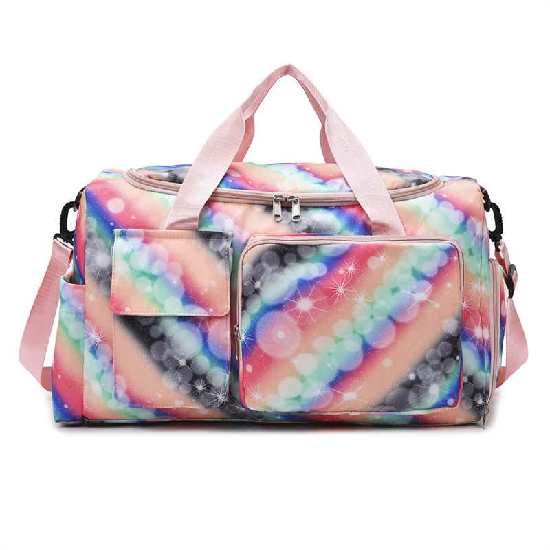 Sports and fitness luggage bag, hand-held travel bag, lightweight large-capacity short-distance yoga bag, dry and wet separation, single-shoulder swimming bag Item Picture