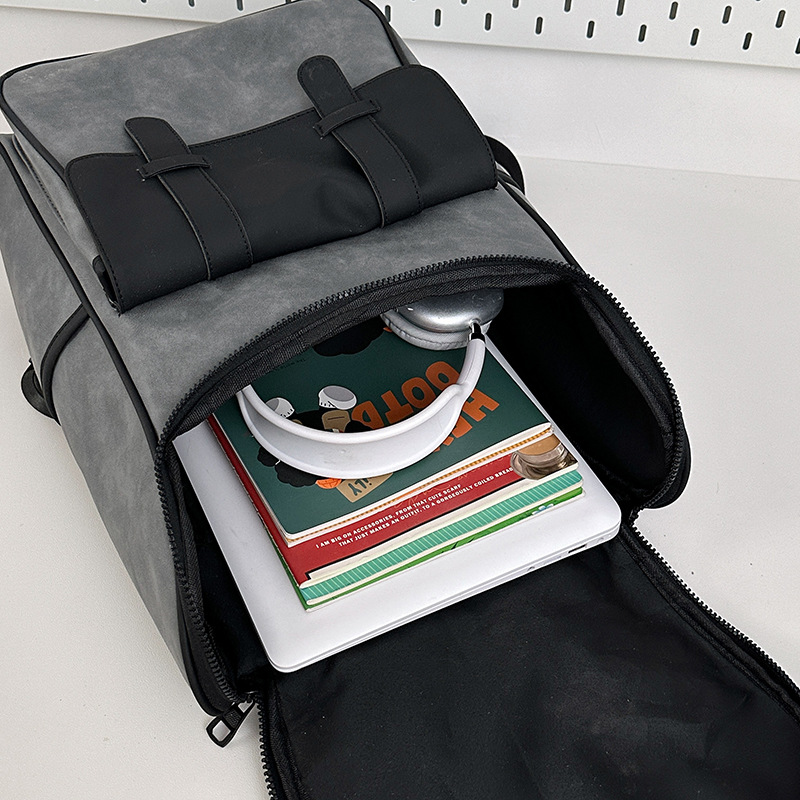 Cross-border business backpack, men's trendy large-capacity backpack, casual student schoolbag, computer backpack Specification drawing
