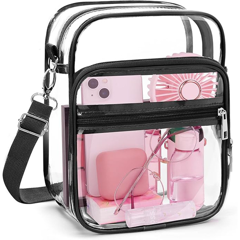 In-stock Amazon portable waterproof and wear-resistant handbag, adjustable PVC single-shoulder crossbody bag for casual daily use full figure