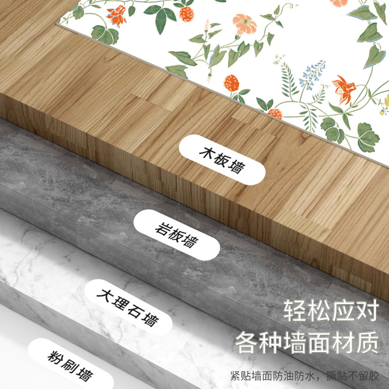 Bathroom waterproof wallpaper, self-adhesive, bathroom wall, cabinet, kitchen oil-proof, color-changing and refurbished paper, French retro wallpaper Application Scenario