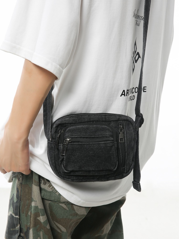 Artistic style casual small bag for women, ins denim single-shoulder bag, Korean mini phone bag, retro Japanese crossbody bag Specification drawing