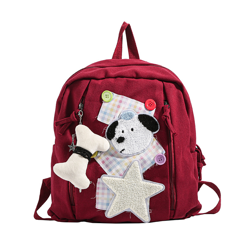 Cartoon cute dog, school-style backpack, soft girl, large-capacity casual school bag, travel backpack Item Picture