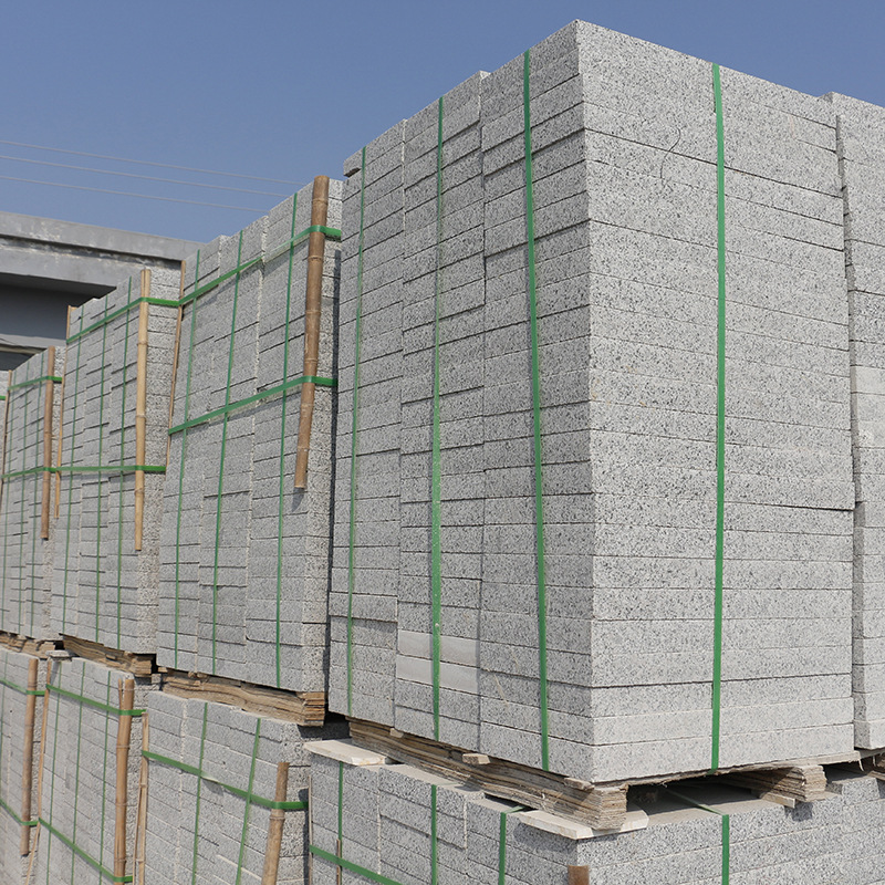 Sesame grey flamed slabs are used for municipal engineering road construction, ground paving slabs, granite stones, and Wulian grey litchi surface Application Scenario
