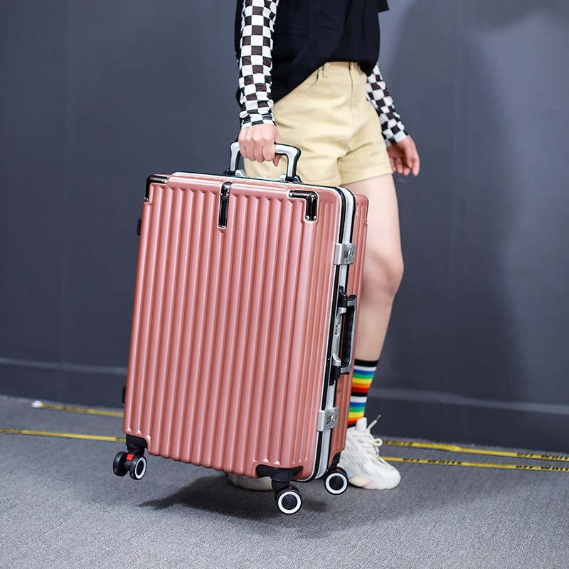 This universal wheel suitcase features a high level of appearance, a 20-inch ABS aluminum frame with a handle, and is a student's leisure travel suitcase for both men and women full figure