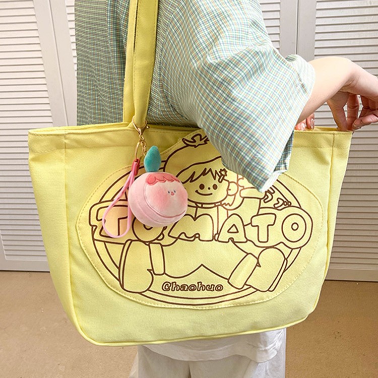 New Japanese-style cartoon graffiti printed large-capacity student class bag, high appearance level tutorial bag, fresh and cute tote bag full figure