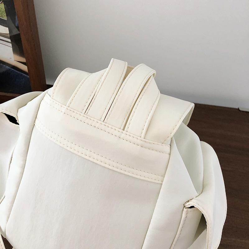 Solid-color flip-top backpack for women, 2024 new style, fresh and cute mini schoolbag, forest-themed sweet drawstring backpack Specification drawing
