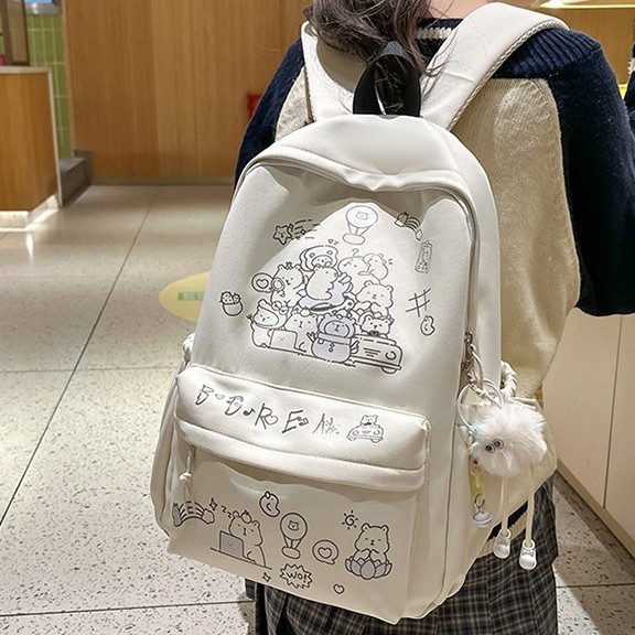 Cute graffiti schoolbags for girls, large-capacity computer travel backpacks for junior high school students, and backpacks for female college students' outings are in vogue Application Scenario