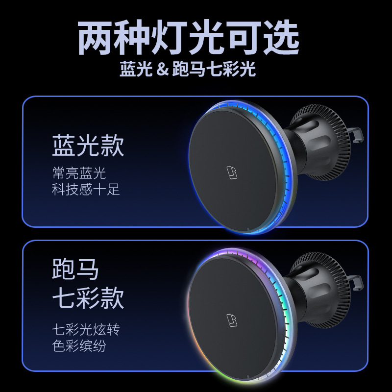Magsafe new magnetic car wireless charger QI standard 15W fast charging mobile phone navigation stand factory details Picture