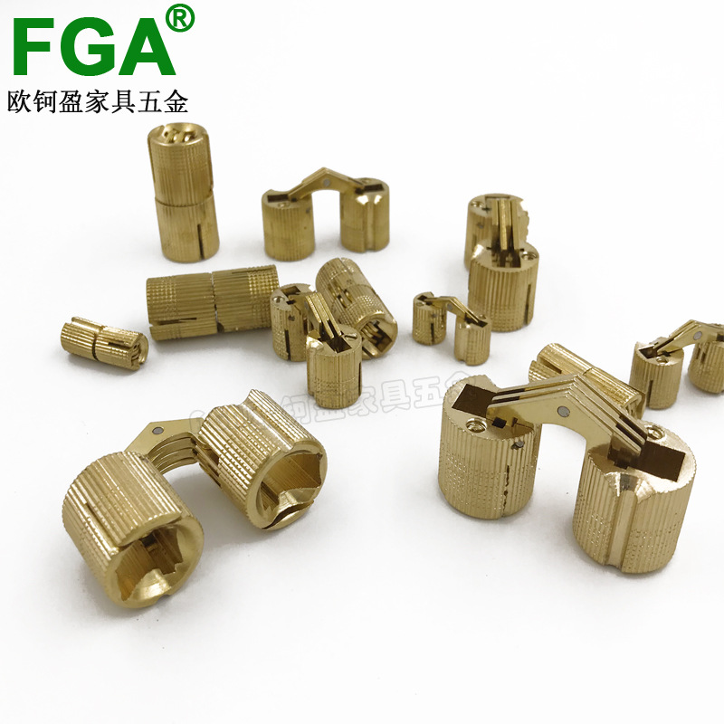 Foreign trade export single-hinged invisible hinges, pure copper concealed hinges, wooden boxes, gift boxes, jewelry boxes, mini hardware accessories Item Picture