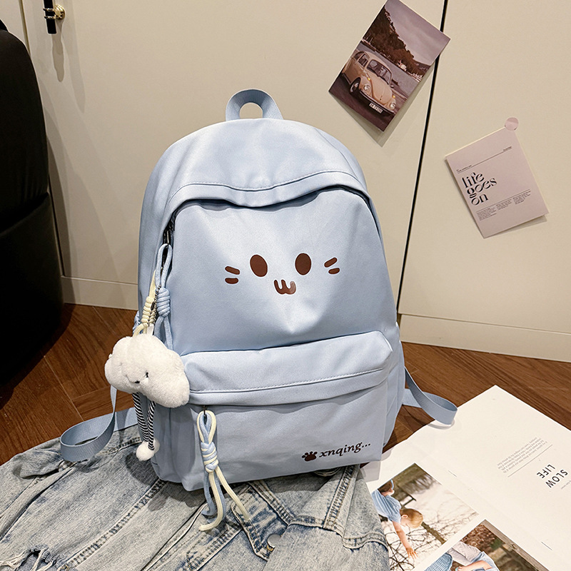 New Japanese-style cute and versatile student backpack for girls, junior high school, senior high school and college students, fresh and clean nylon campus backpack for girls Specification drawing