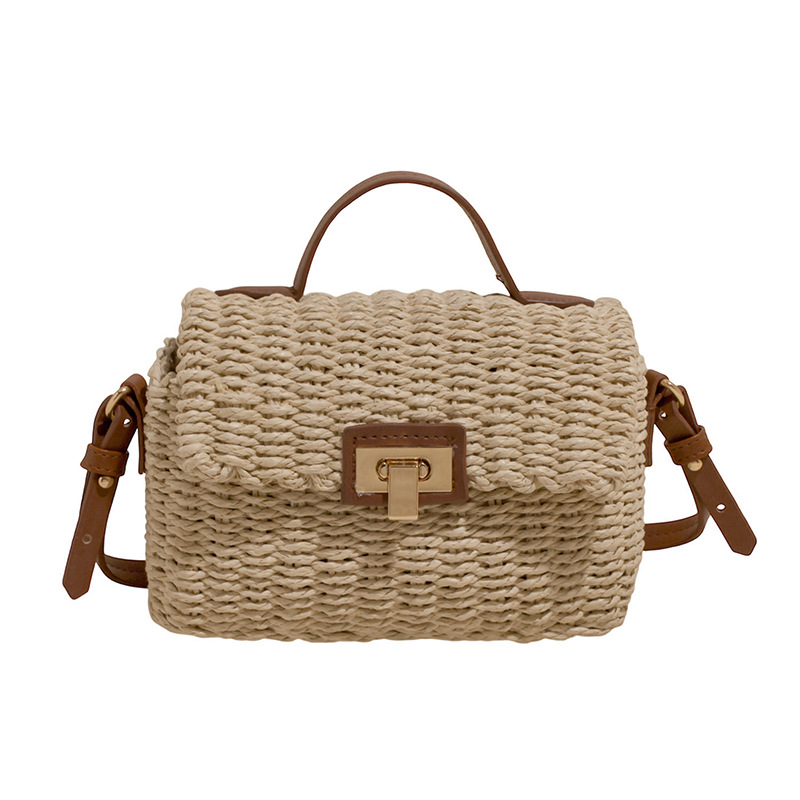 Lady Feng, a socialite, offers a single-shoulder bag and a crossbody bag for summer vacation and leisure. This is a woven single-shoulder women's bag and a crossbody mobile phone bag Item Picture