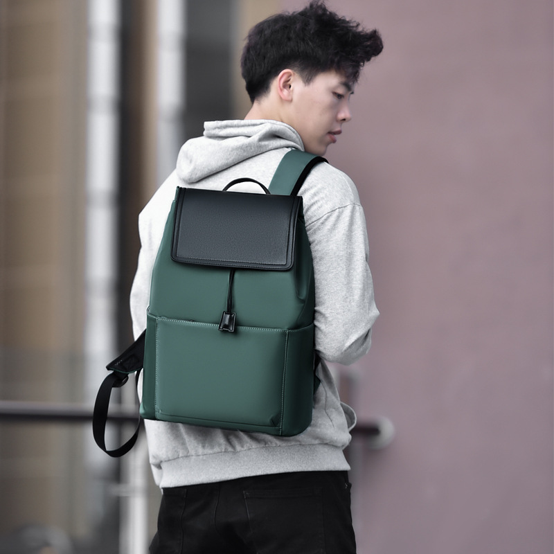 Cross-border men's backpack, large-capacity urban simple casual backpack, student lightweight schoolbag, commuting computer bag full figure