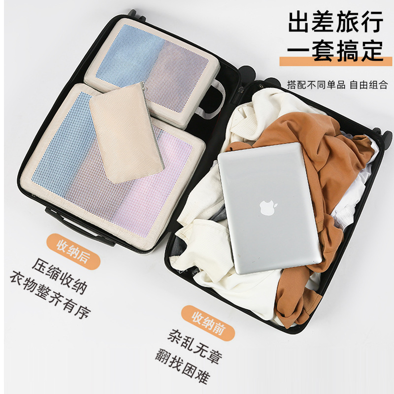 Cross-border travel storage bag compression set, waterproof thickened clothing, underwear, shoes, separate packing, luggage storage bag Specification drawing