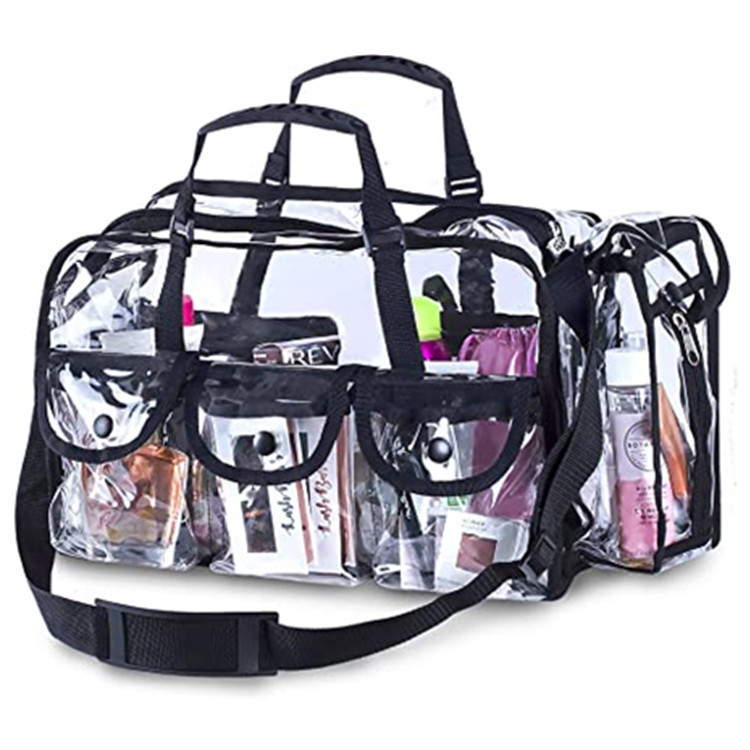 Amazon's in-stock PVC transparent travel bag, large cosmetic bag with shoulder strap, tissue bag and cosmetic storage box details Picture