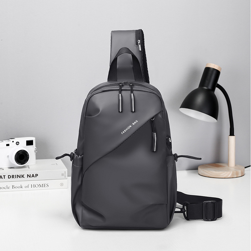 New men's crossbody bag with a high-end feel, casual large-capacity single-shoulder bag, water-resistant and trendy Oxford fabric backpack details Picture
