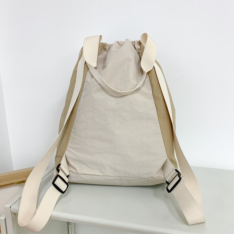 Japanese InS-style simple backpack, female college student schoolbag, male casual travel backpack, drawstring single-shoulder drawstring pocket Specification drawing