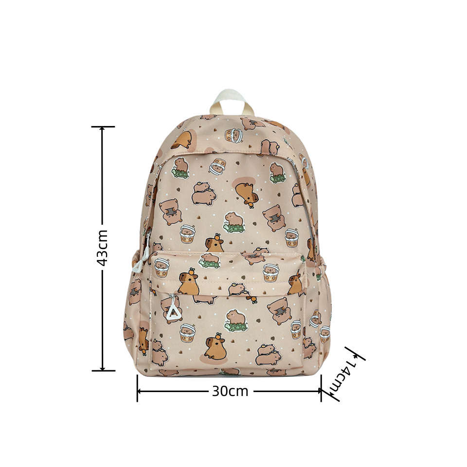 New Capibara graffiti schoolbag for primary and secondary school students, ins style, fashionable backpack for college students, trendy shoulder Item Picture