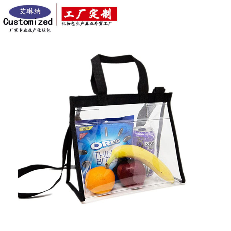 Customized cross-border transparent storage bags, fashionable and simple crossbody lunch bags, portable handbags, large quantities available for negotiation full figure