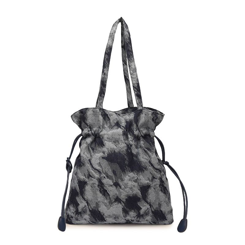 New women's bag fashion 2025 Spring large-capacity fabric bag, Yunnan ink-wash painting single-shoulder bag, casual bucket bag Item Picture