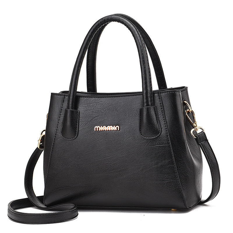 Wholesale of 2022 new fashionable mom bags, soft leather single-shoulder bags, large-capacity handbags for middle-aged women full figure