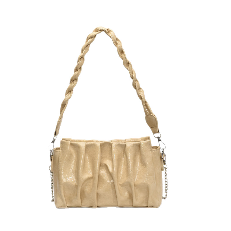 High-end pleated solid color stylish underarm bag for women 2025 new style versatile casual commuting fashion single-shoulder crossbody bag Item Picture