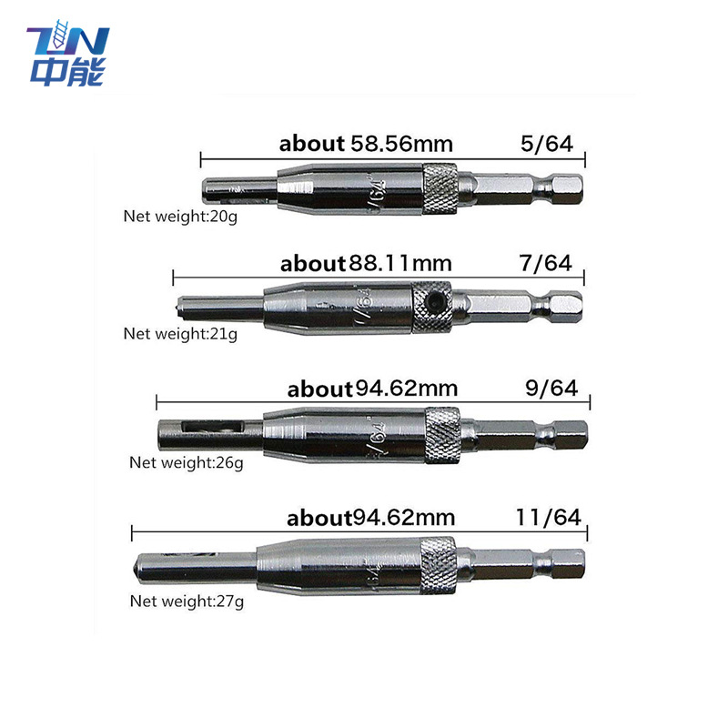 Woodworking door and window hinge hinge drill bit positioning hole opener, hexagonal handle positioning hole opener, integrated drill for hinge hole opening details Picture