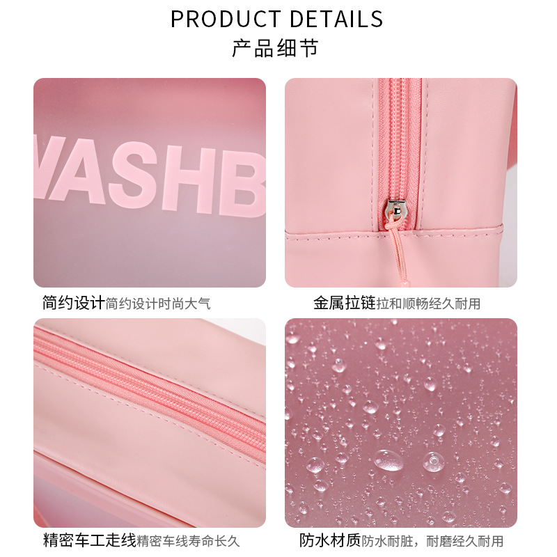 Matte transparent cosmetic bag, waterproof, high appearance level, large-capacity portable toiletries bag, travel storage, starting from one Application Scenario