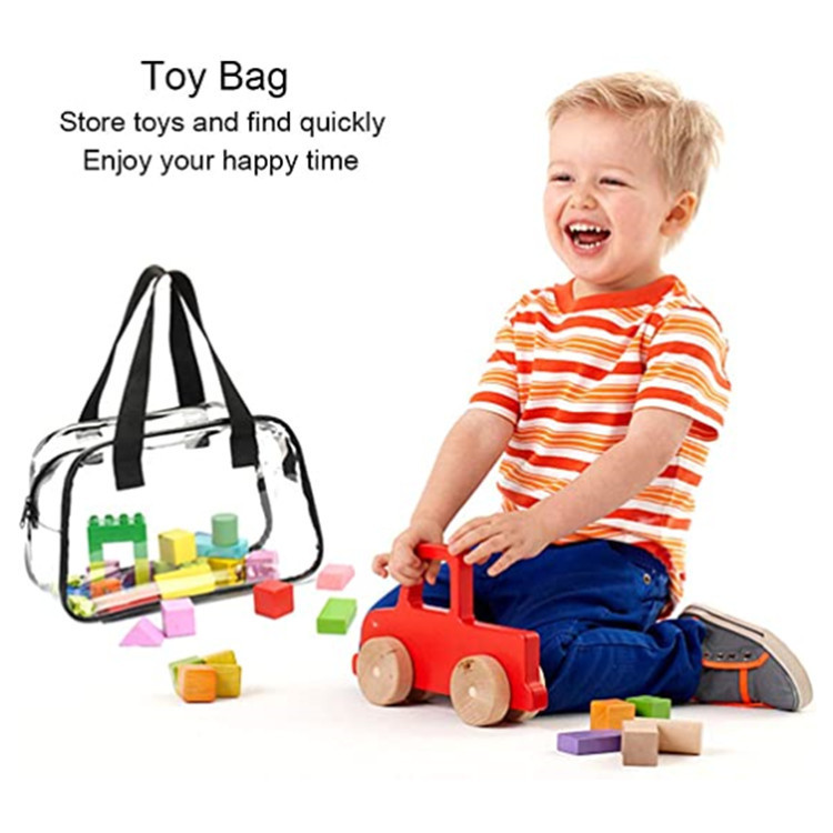 Large-capacity PVC transparent tote bags, portable mini children's toy bags and cosmetic bags for travel and business trips in stock Application Scenario