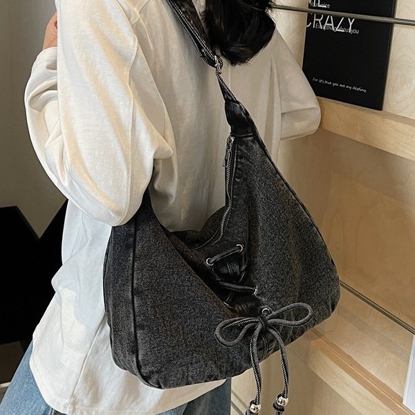 Design Trend large-capacity tote bag for women 2025 New style commuting bow, cute single-shoulder bag, versatile backpack for going out Specification drawing