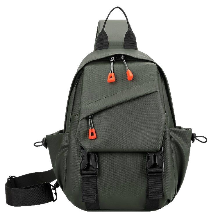 Cross-border men's chest bag, Korean-style casual, simple, fashionable and versatile single-shoulder bag, multi-functional usb charging crossbody backpack Item Picture