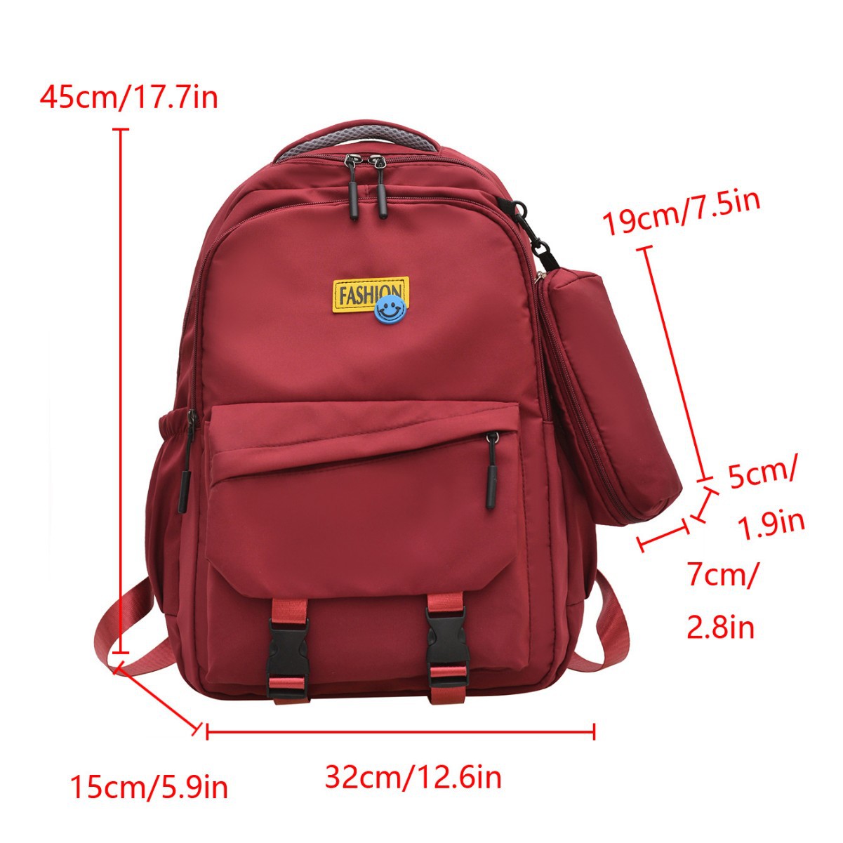 A new English-embroidered Korean version of a large-capacity student bag for 2025, fashionable and trendy, versatile backpack for commuting Item Picture