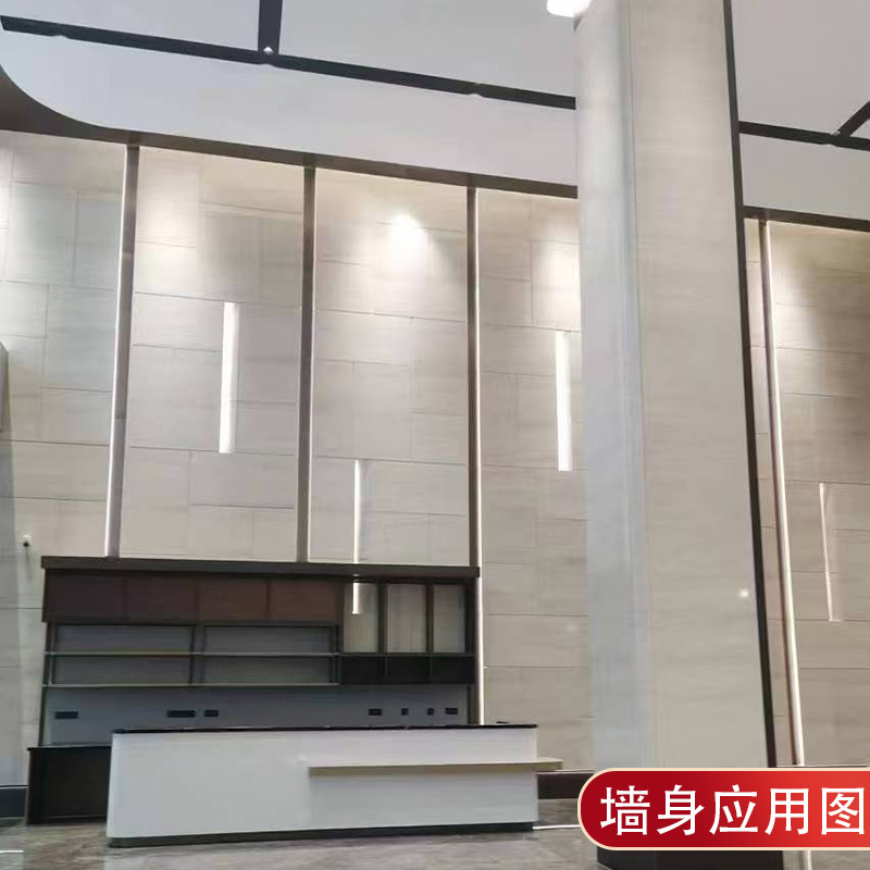 The exterior and interior walls of the natural lime stone marble villa project are made of French wood grain beige stone details Picture