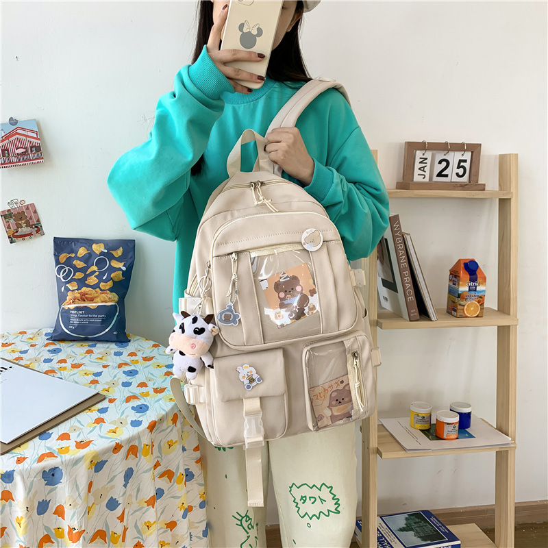 New Korean version fashionable backpacks for girls, trendy backpacks for students in grades three to six, and wholesale backpacks for junior high school students Specification drawing