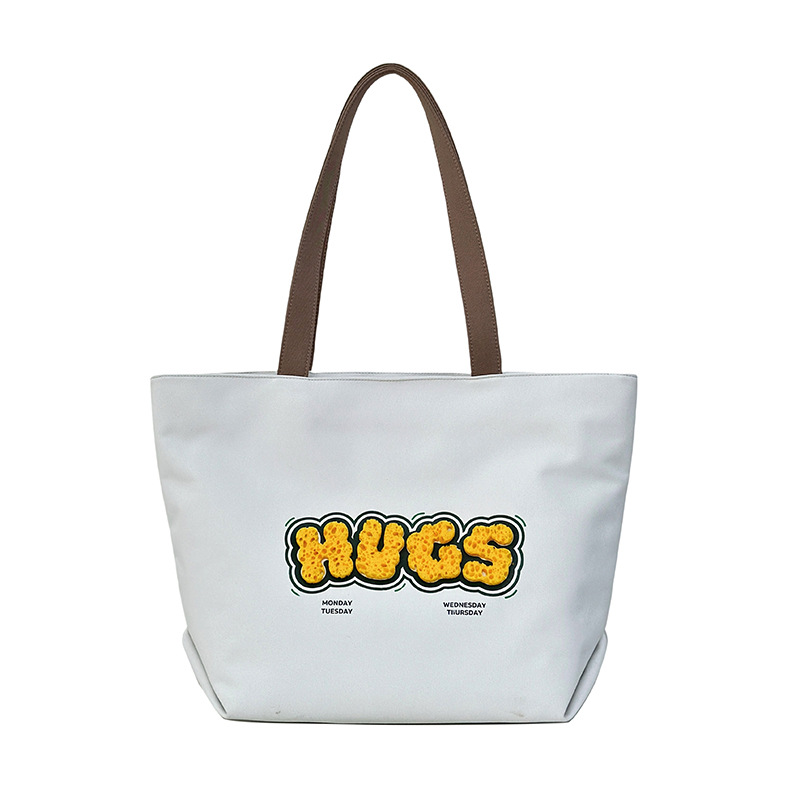 Cross-border trendy pattern letter shopping bag, girl cartoon handbag, cute new student tote bag, single shoulder Item Picture