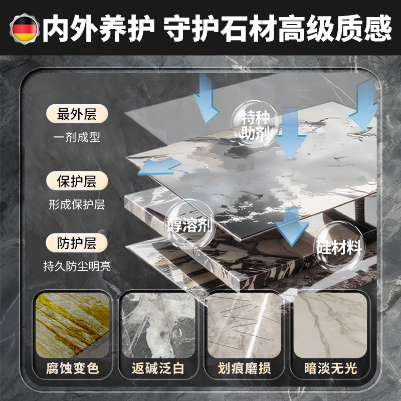 Marble crystal coating agent, a stone grinding and polishing wonder, nano-brightening and brightening agent, tile renovation agent, crystal coating liquid Specification drawing