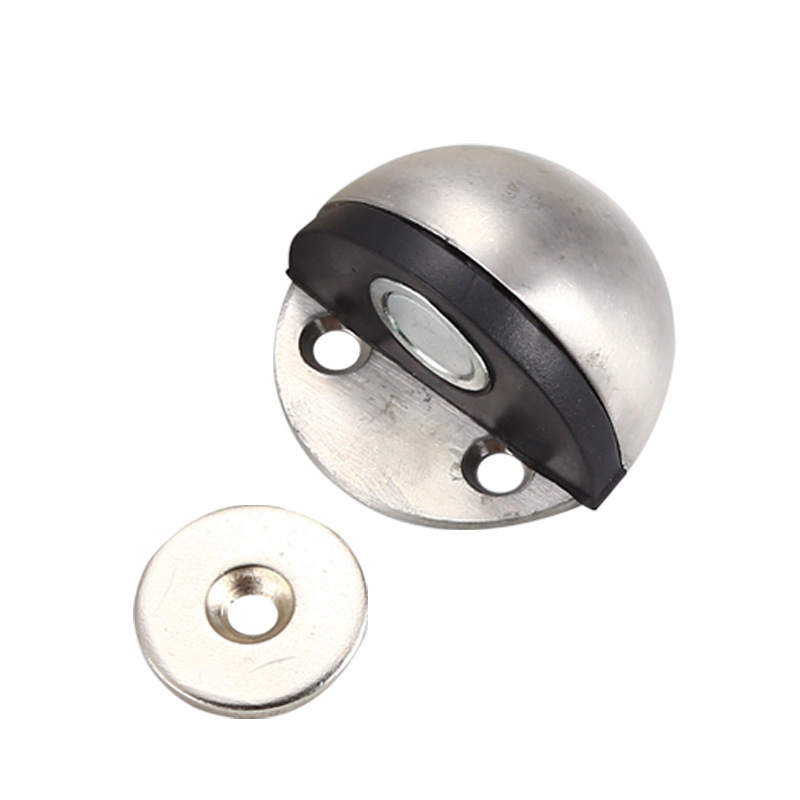 Stainless steel floor suction without perforation, 304 turtle top, invisible glass door, anti-collision rubber door to block the door top Item Picture