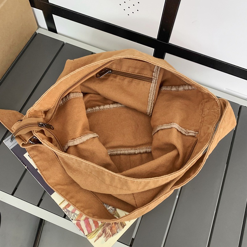 This is a large-capacity, laid-back, artistic and simple canvas bag for women, a new 2024 model for college students' classes Application Scenario