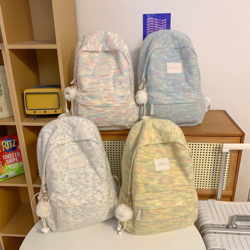 New cross-border niche plush schoolbag, Japanese-style backpack for girls, travel backpack for college students, junior high school students and primary school students full figure