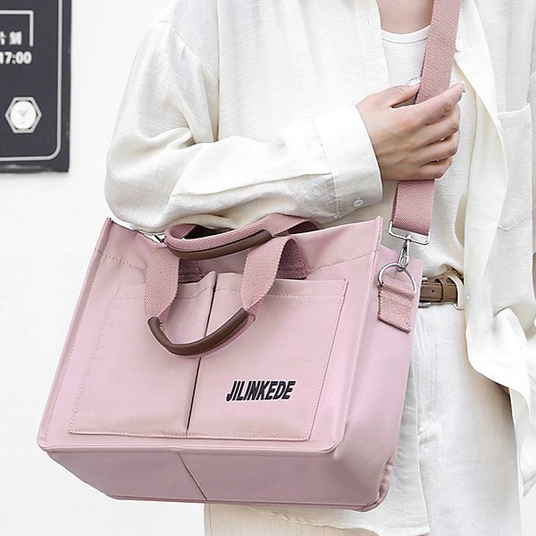 Cross-border fashion canvas bag for women 2024 New style casual retro messenger bag, simple and large-capacity single-shoulder crossbody bag full figure