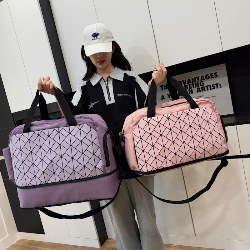 Large-capacity sports bag, short-distance hand-held travel bag, new dry-wet separation fitness bag, expandable storage luggage bag details Picture