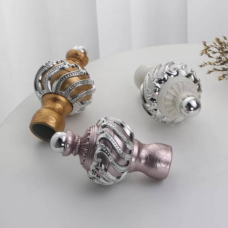 European and American spiral head curtain accessories, Roman rod decorative head, plug head, sealing sleeve head, artistic head, curtain rod decorative head Specification drawing