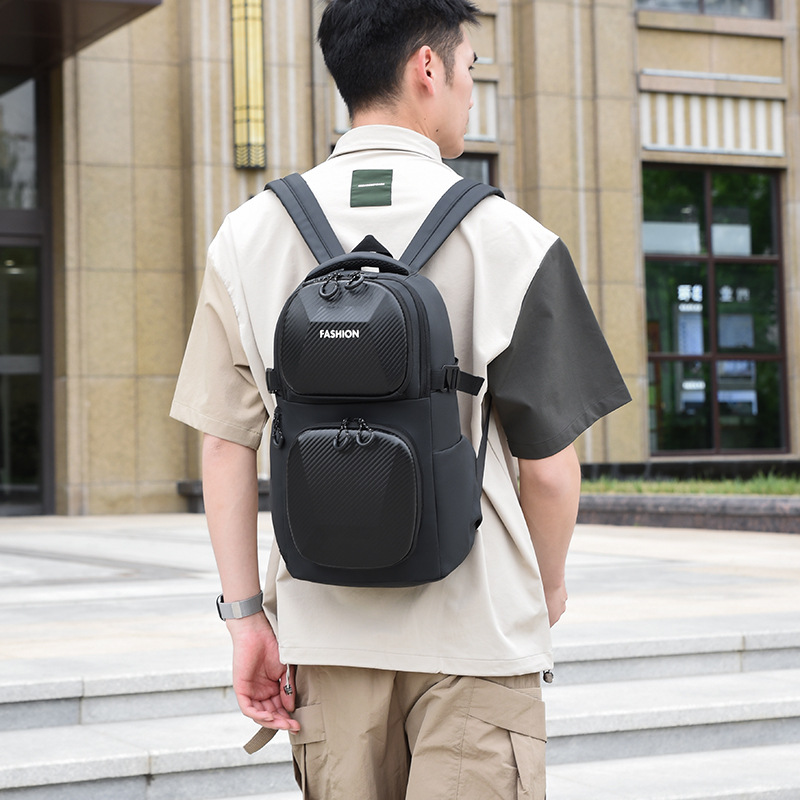 A new fashionable and casual hard-shell motorcycle backpack for men, a multi-functional water-resistant cycling motorcycle rider backpack details Picture