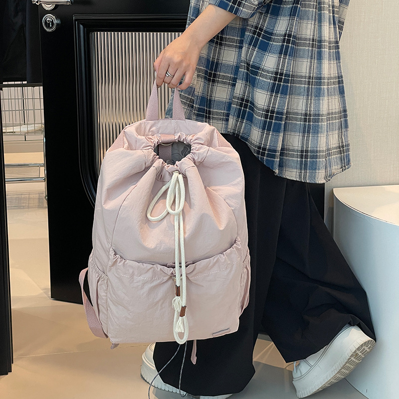 Colorful Fox Korean version of a lady's drawstring student backpack, the same style as the blogger's badminton backpack for outdoor travel Application Scenario