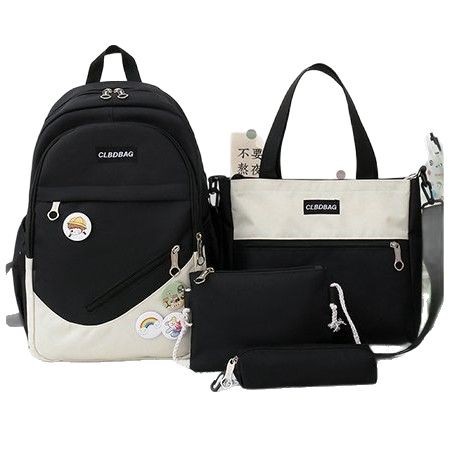 High appearance level Korean-style schoolbag for primary and secondary school students, girls' campus, Japanese-style large-capacity four-piece backpack, outdoor backpack Item Picture